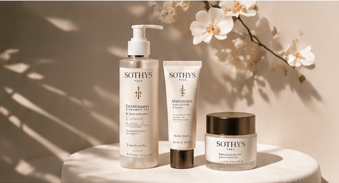 Produits Sothys dans une ambiance douce, lumineuse et premium