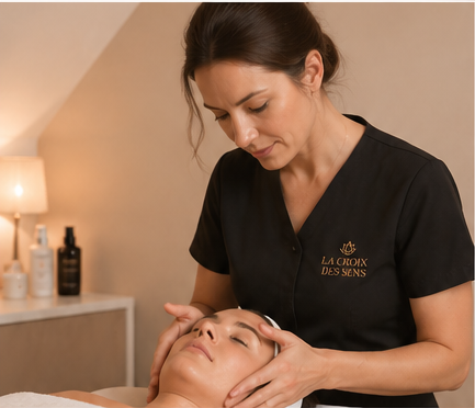 Soin du visage realise avec douceur dans un univers premium