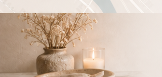 Ambiance douce et chaleureuse avec bougie et detail de l institut