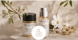 Selection de produits premium dans un univers beige et editorial